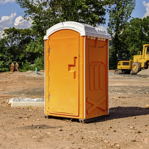 how often are the porta potties cleaned and serviced during a rental period in Brooks